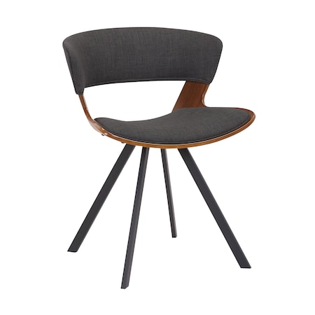 Armen Living Ulric Wood and Metal Modern Dining Room Accent Chair in Charcoal Gray LCULSIWACH